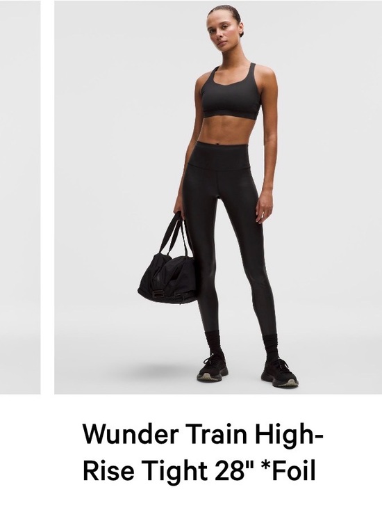 lululemon athletica Pants - lululemon athletica Black Foil Wunder Under Leggings 28 in
